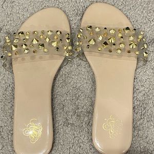 Cream studded flats!
